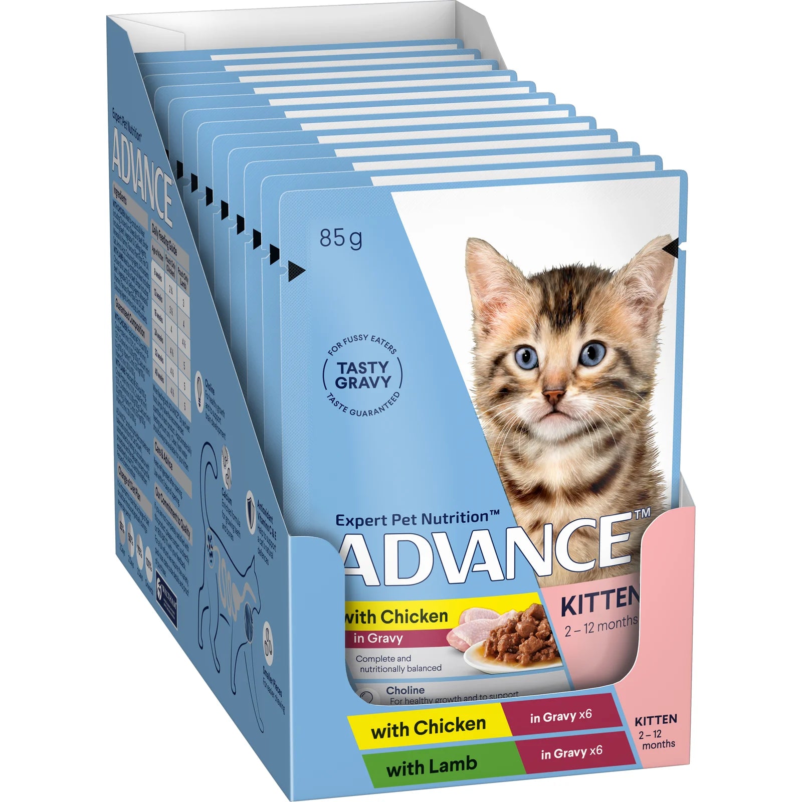 ADVANCE™ Kitten Chicken in Gravy & Lamb in Gravy Multipack Pouches