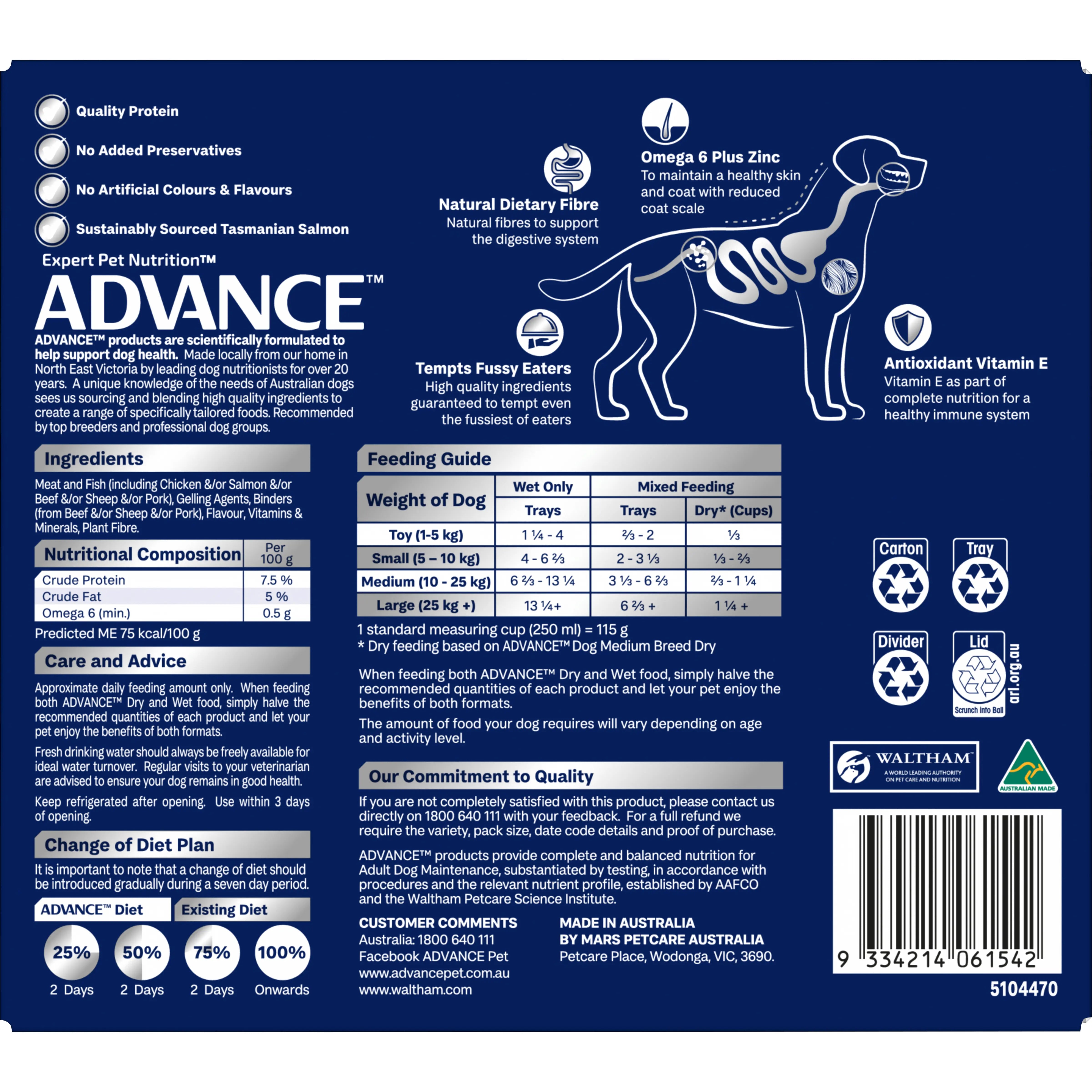 ADVANCE™ Adult All Breed Salmon Casserole Trays