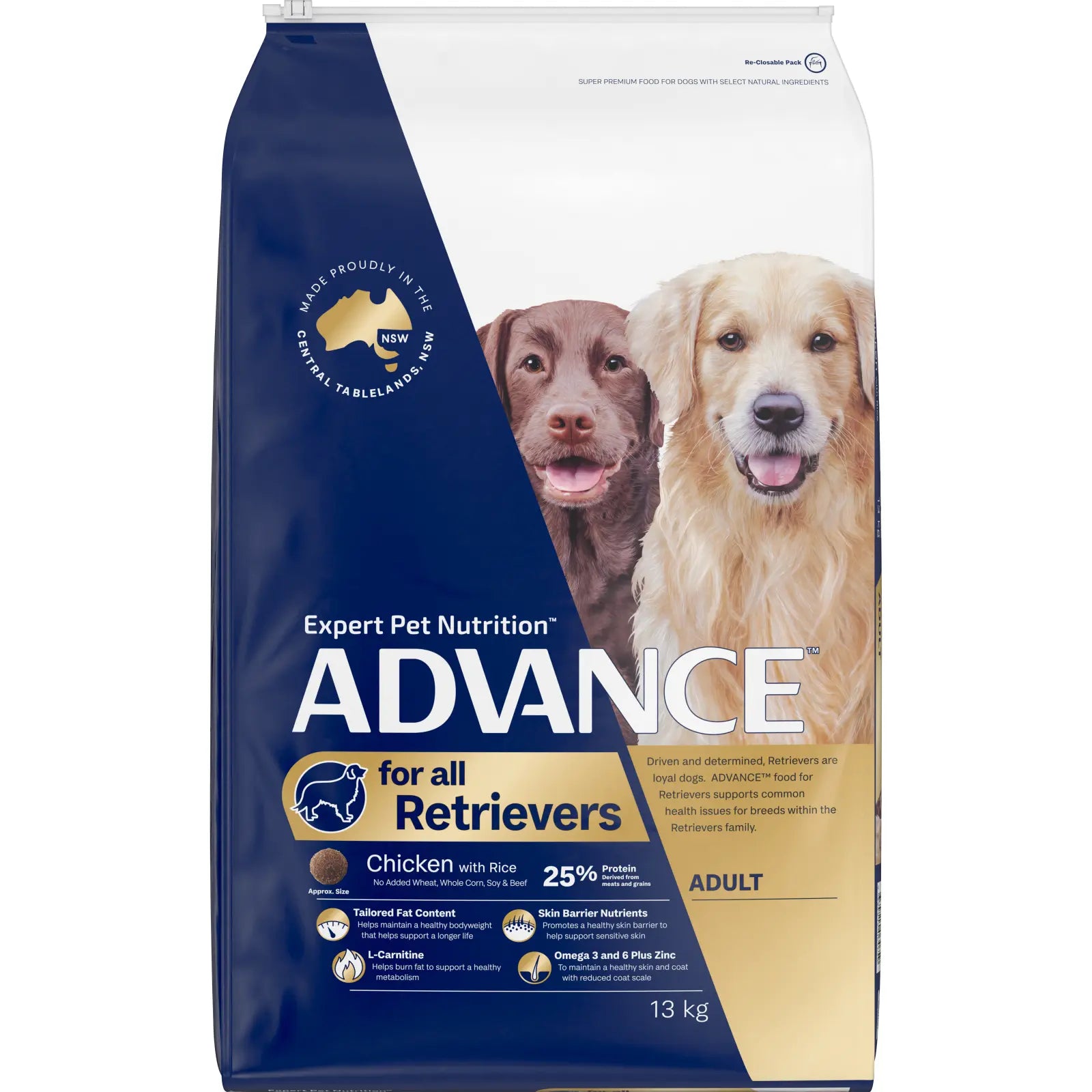 ADVANCE™ Retrievers Adult Dry Dog Food Chicken with Rice 13kg