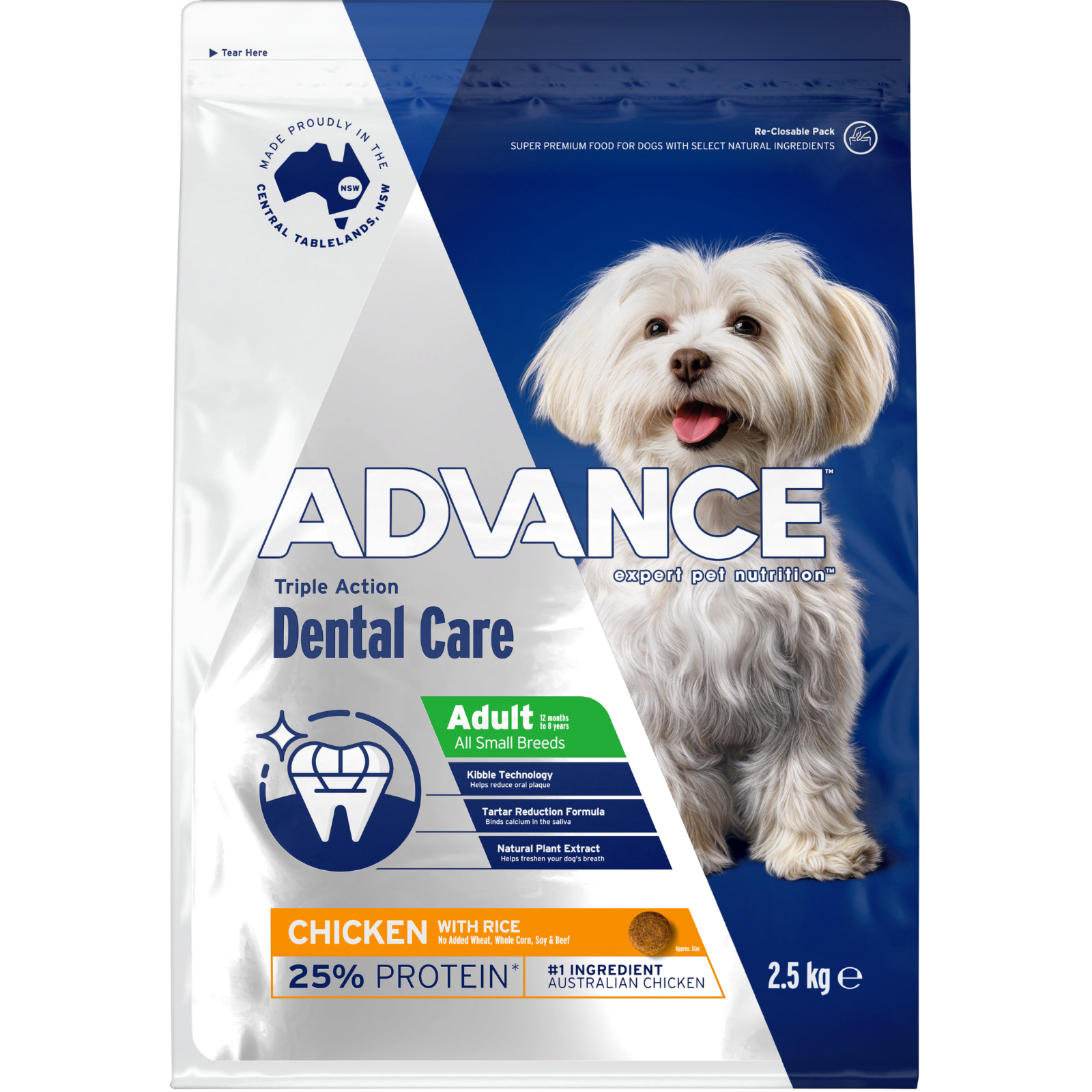 ADVANCE™ Dental Care Triple Action Adult Small Breed Chicken with Rice